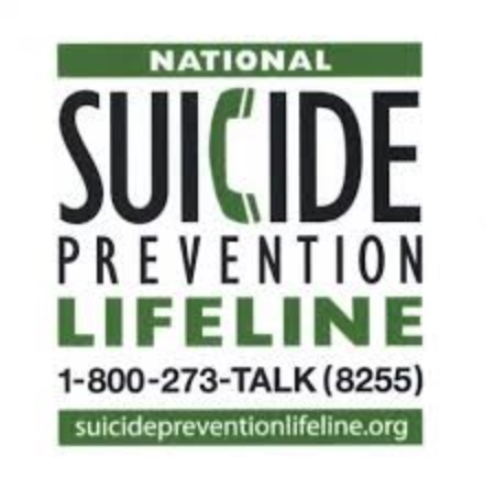 1-800-273-8255 suicidepreventionlifeline.org
